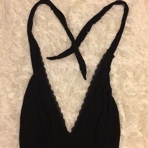 Sexy Black Halter Body Suit